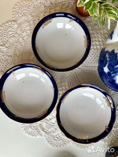 Тарелка блюдце розетка кобальт СССР Kahla