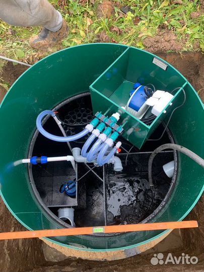 Монтаж очистной станции (септика) + гарантия 10 ле