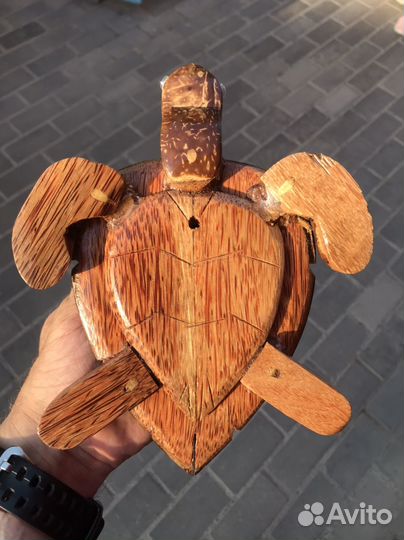 Деревянная декоративная черепаха