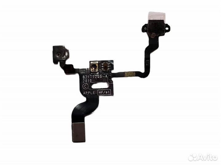 Шлейф iPhone 4 с микрофоном, кнопкой включения, св
