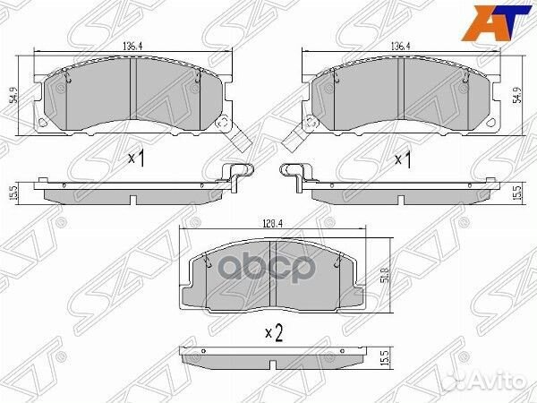 Колодки тормозные перед toyota town/masterace 8