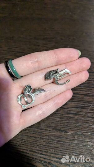 Серьги гвоздики драконы