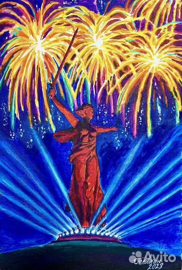 Картина акрил на холсте Родина Мать