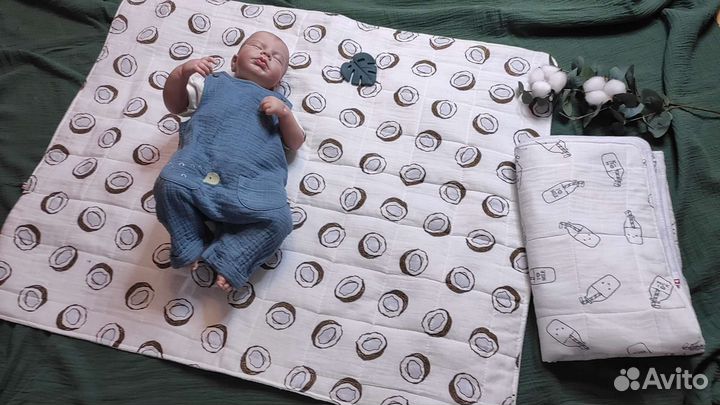 Непромокаемая муслиновая пеленка коврик