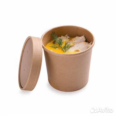 Супники крафт с крышкой