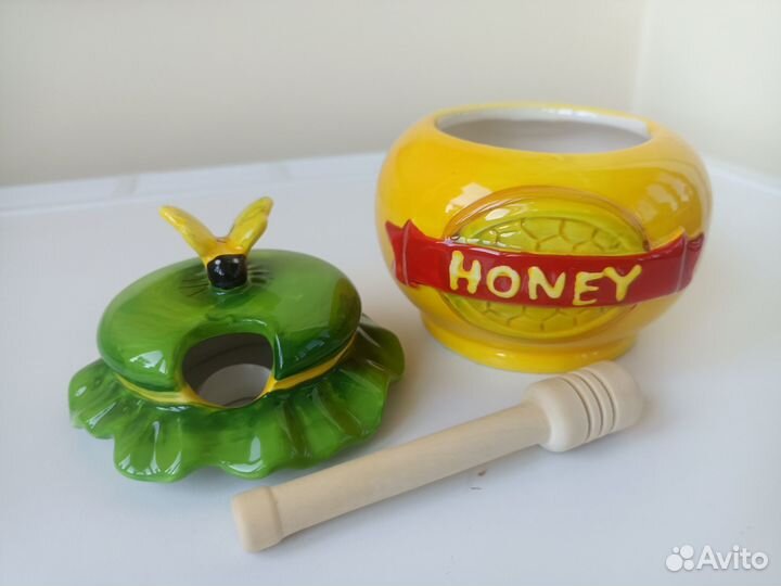 Банка для меда с ложкой керамика