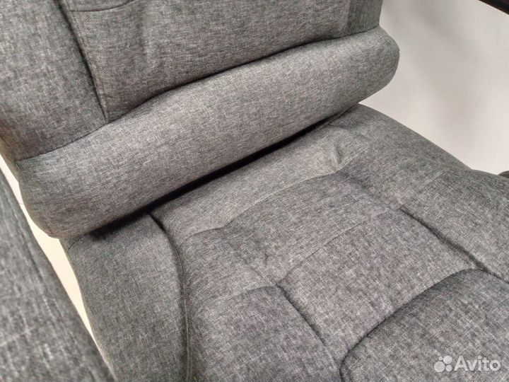 Кресло руководителя офисное темно-серый текстиль