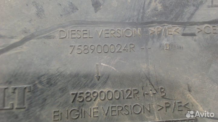 Защита моторного отсека Renault Fluence, 2011