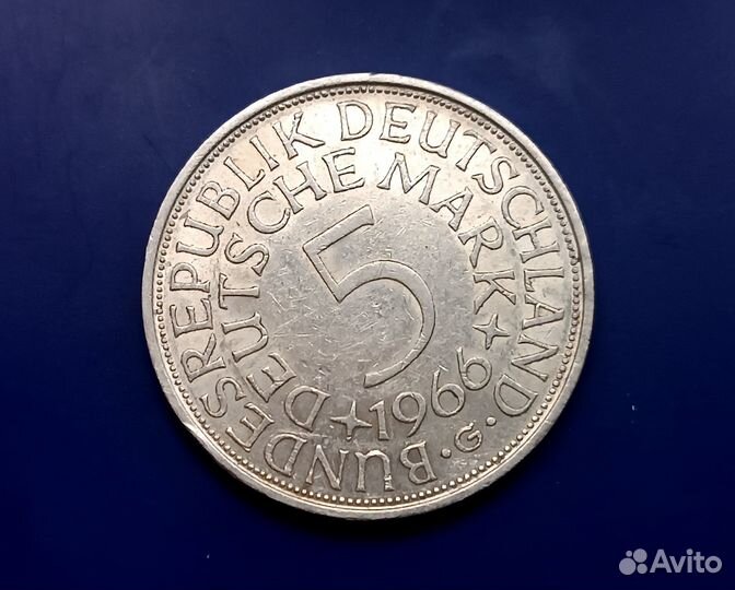 5 марок 1966 г. Германия, Серебро