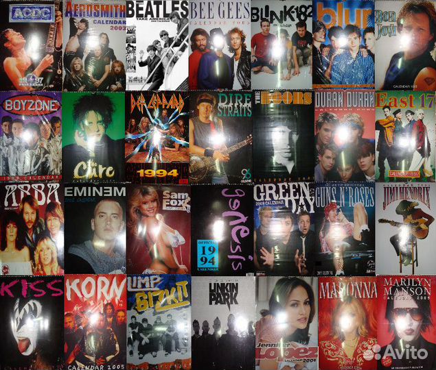 Английские настенные календари звёзд кино и музыки