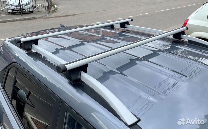Багажник на рейлинги Фаворит, аэродинамика серебро