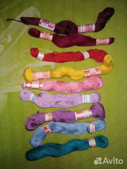 Нитки мулине, штопка Сирень. СССР