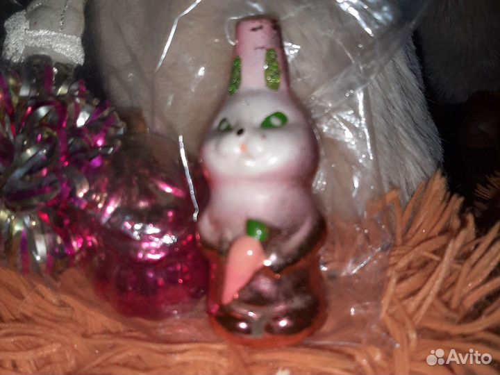 Ёлочные игрушки СССР стекло золото