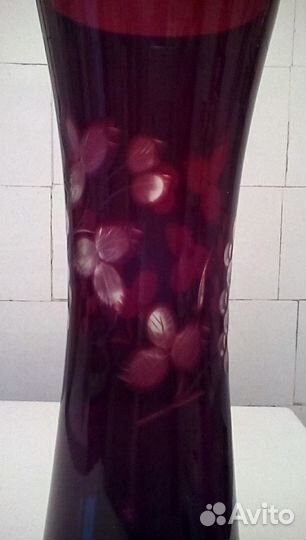 Раритетная ваза,1963г,чсср,2-цветный хрусталь