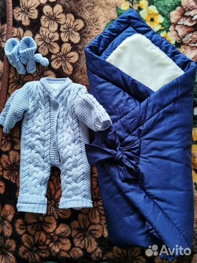 Конверт на выписку для мальчика зимний