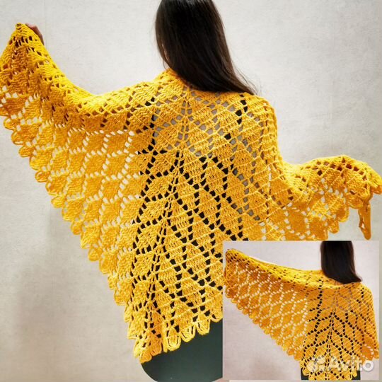 Платок-шаль, ручная работа