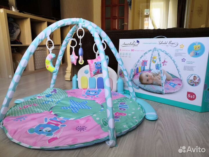 Развивающий коврик мобиль с пианино