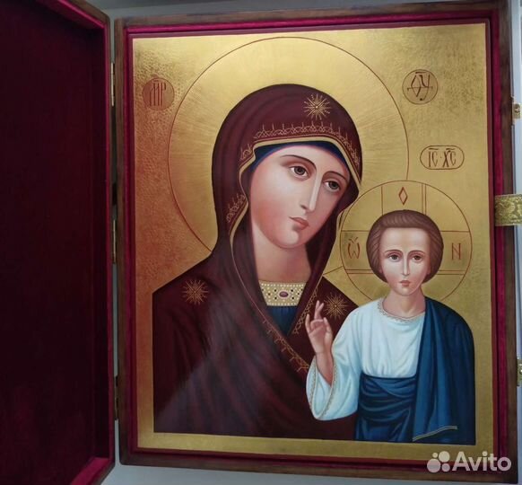 Иконы венчальная пара,рукописные Господь, Богороди