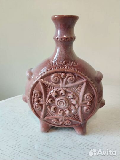 Глиняный кувшин или ваза СССР + блюдо