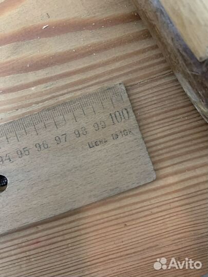 Рейсшина деревянная. Красная звезда. Антикварная