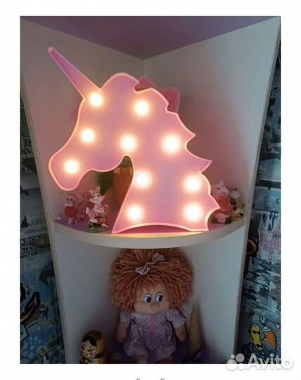 Новый Декоративный светильник Единорог розовый