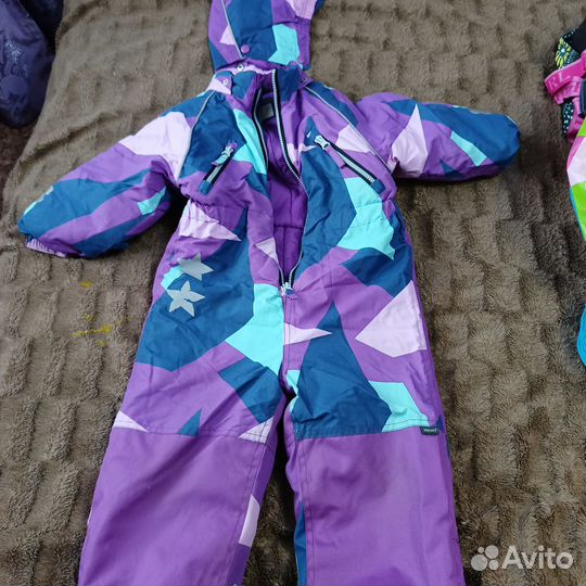 Комбез зимний для девочки, р. 98 + шапка и шарф