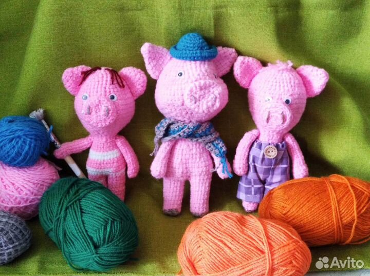 Три поросёнка куклы интерьерные