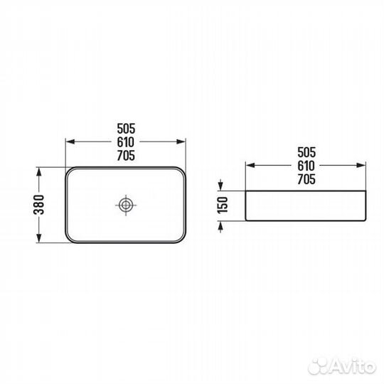 Накладная раковина 61 см Comforty 78575-60 белая