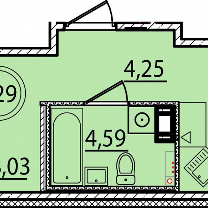 1-к. квартира, 40,4 м², 3/4 эт.