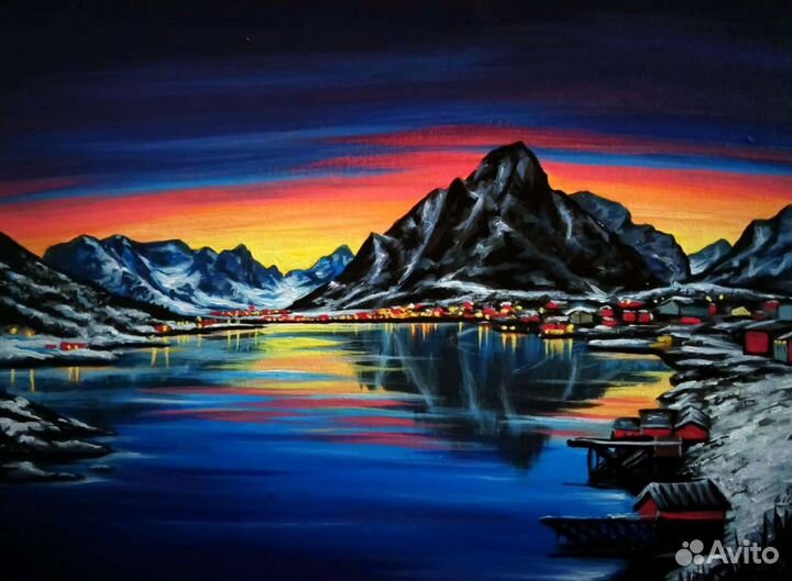 Картина акрилом Горы