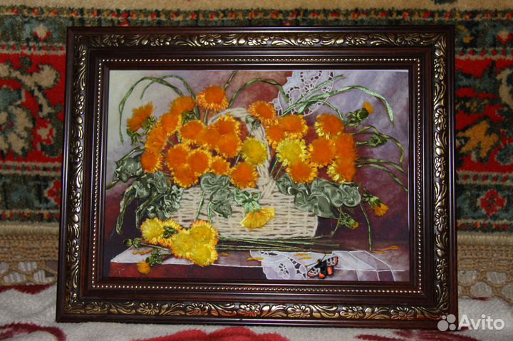 Продам картины вышитые лентами