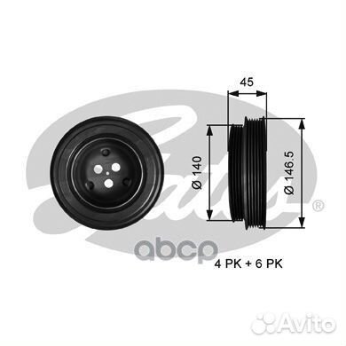 Шкив коленвала (7845-10138) TVD1138 TVD1138 Gates
