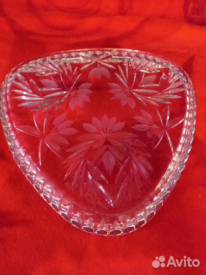 Хрустальный поднос ссср,алмазная огранка