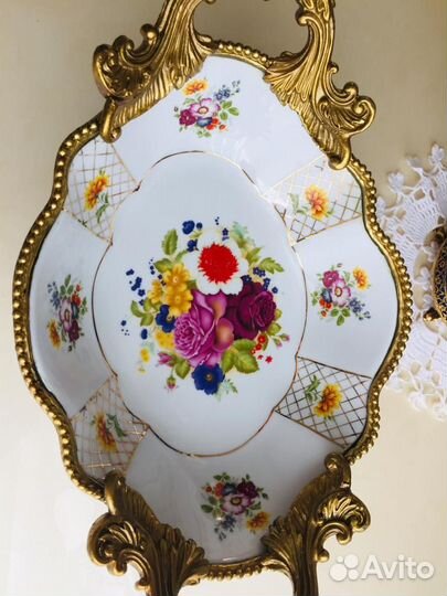 MPM Saxonia Germany блюдо ваза фарфор и бронза