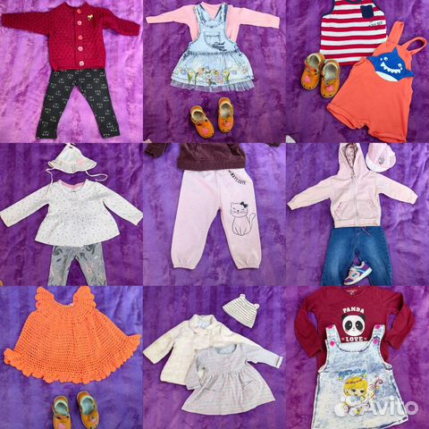 Пакет вещей (22 шт) на девочку 74-80-86