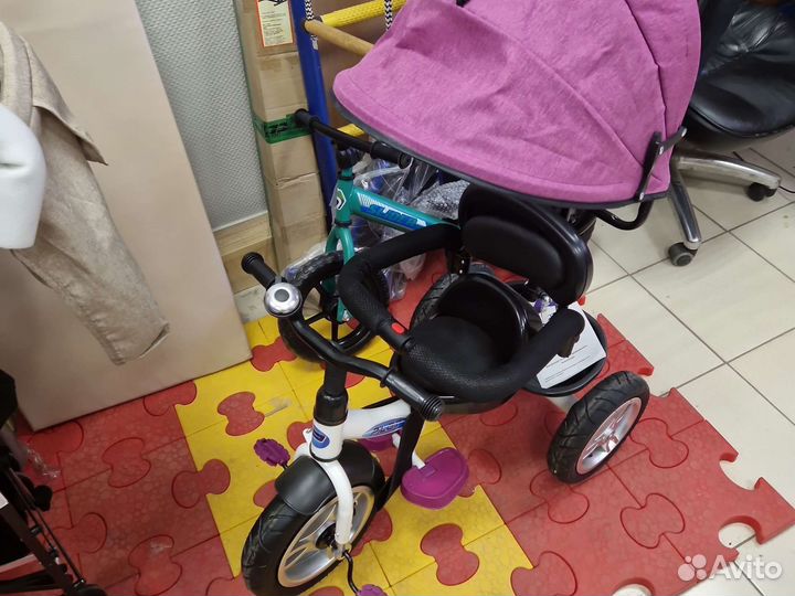 Детский велосипед трехколесный triker серый