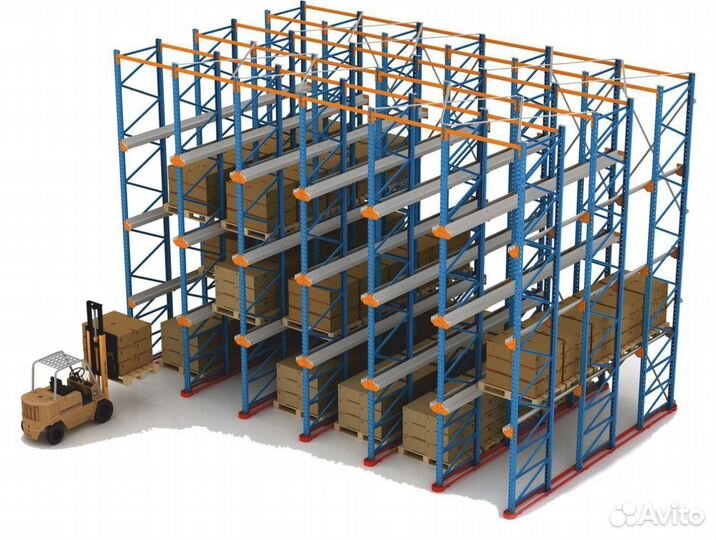 Набивные (глубинные) стеллажи для склада