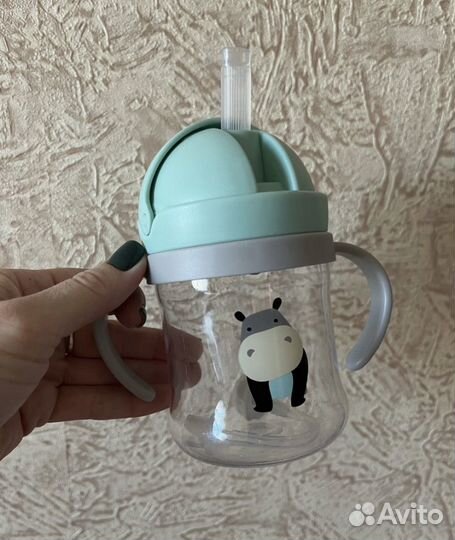 Бутылка непроливайка с трубочкой детской