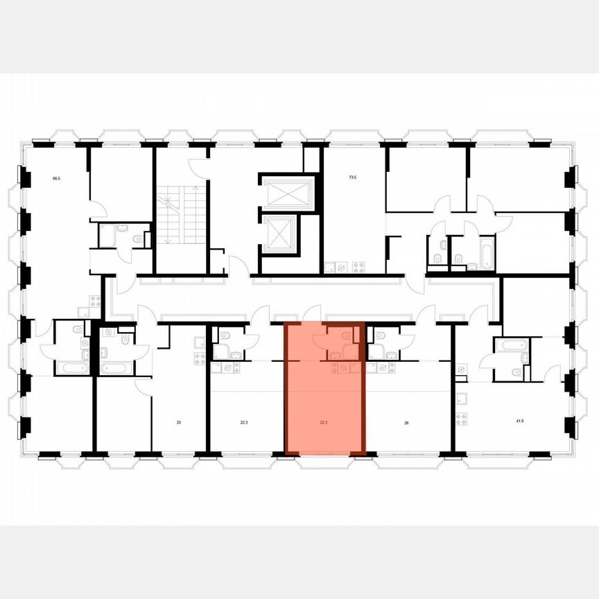 Квартира-студия, 22,3 м², 10/16 эт.