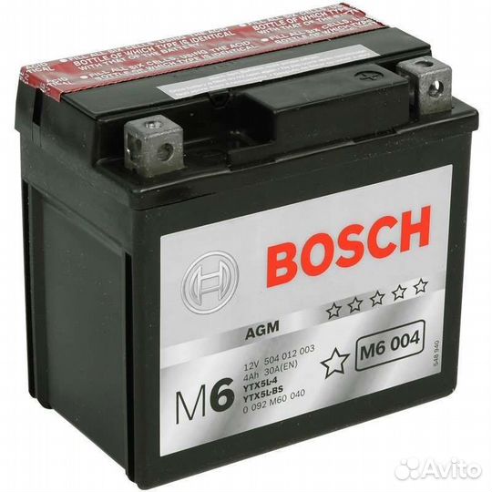 Аккумулятор мото bosch M6 AGM