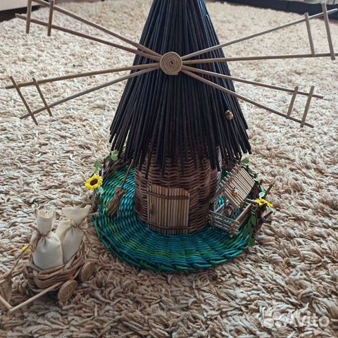 Мельница-бутылочница из бумажной лозы