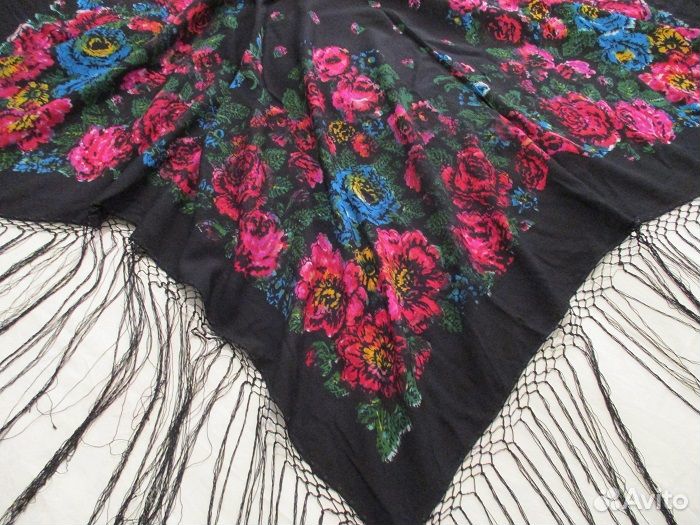 Платок, натуральный шелк, винтаж, СССР