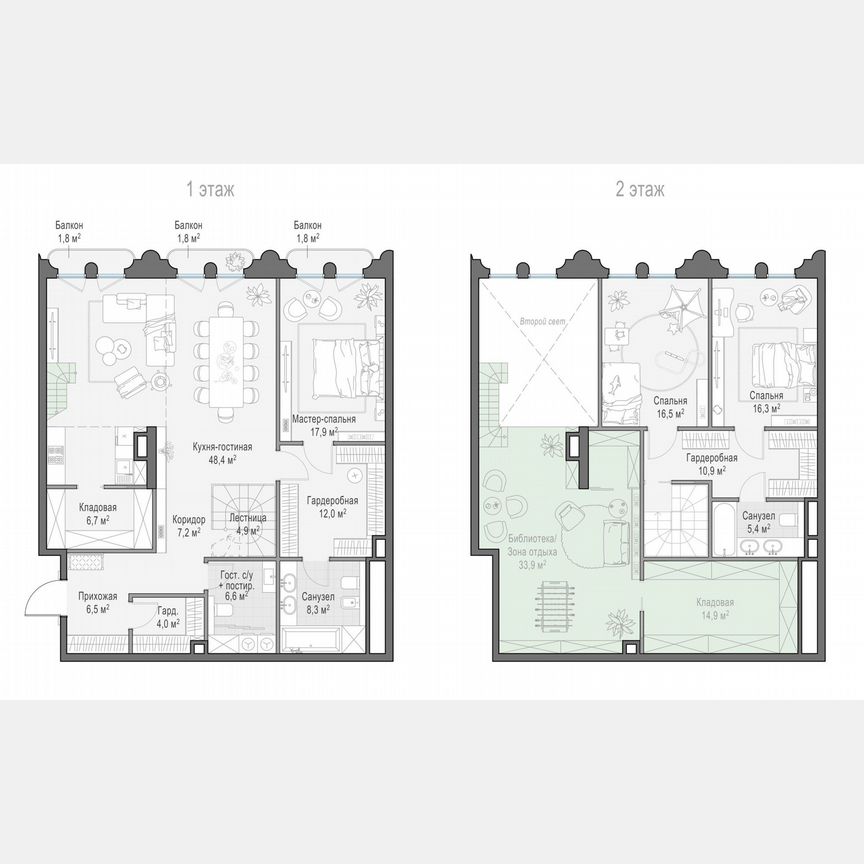 3-к. квартира, 173,3 м², 3/13 эт.