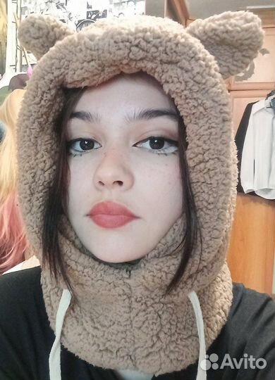 Балаклава шапка-мишка с ушками и маской