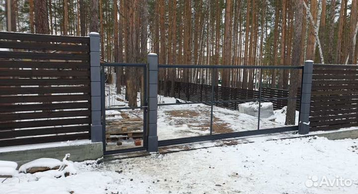Каркас для откатных ворот под профнастил