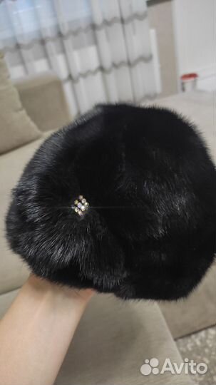 Шапка норковая женская черная