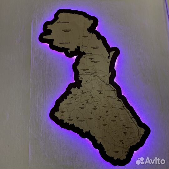 Деревянная карта Дагестана