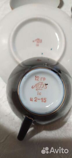 Набор для кофе из кобальтового фарфора