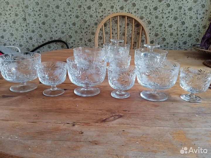 Фужеры и рюмки хрустальные СССР