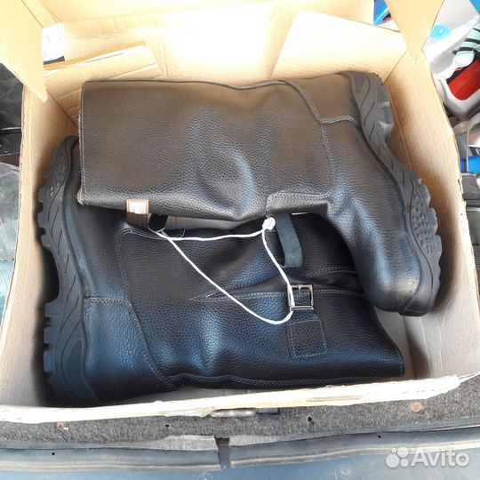 Сапоги утепленные кожаные